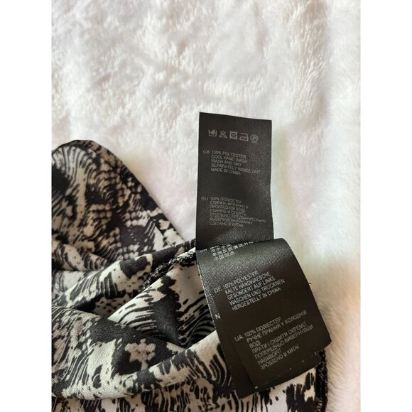 Reiss Womens Black & White Abstract Button-Up Blouse Size 6 Long Sleeve Casual - Picture 8 of 9